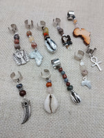 Locs Hair Jewelry Accessories Dreadlocks Twist Braids Dreads Silver Beaded Ethnic Set of 10