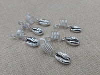 Silver Cowrie Hair Jewelry Accessories Locs, Twist, dreads, and braids