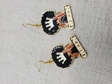 Queen Earrings Gold Black Women Jewelry Crown