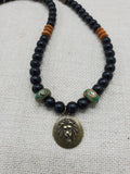 Lion Necklace Beaded Jewelry Men Gift for Him Charm Pendant  Handmade
