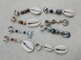 Locs Hair Jewelry Set of 8 Cowrie African Elephants Natural Stone Accessories Braids Twist Dreads Unisex