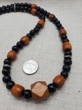 Men Necklace Jewelry Beaded Black Brown Unique Ethnic