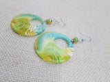 Bright Summer Blue Green White Earrings Women Fashion