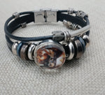 African Silver Leather Bracelet Fashion Statement Size 7.5 Women