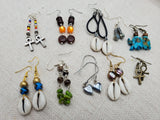 Women Small Beaded Earrings Jewelry Set of 10 Handmade Ethinc Afrocentric Boho
