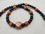 Men Necklace Jewelry Beaded Black Brown Unique Ethnic