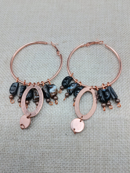 Copper Earrings Women Dangle Jewelry Fashion Beaded Ethnic