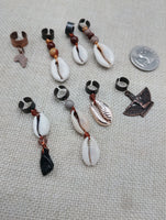 Locs Hair Jewelry Dreadlocks Twist Braids Accessories Cowrie Beads Antique Copper Handmade Men Women Set of 8