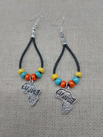 Africa Earrings Beaded Dangle Silver Jewelry Fashion Statement