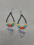 Africa Earrings Beaded Dangle Silver Jewelry Fashion Statement