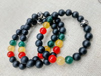 Rasta Bracelet Beaded Unisex Jewelry Stretch Handmade Statement Gift Ideas