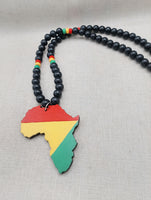 Africa Necklace Beaded Men Jewelry Ghana Rasta Red Yellow Green