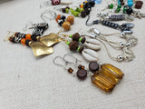 Women Earrings Set of 15 Bulk Wholesale Handmade Mix Jewelry Beaded Gold Silver Afrocentric
