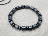 Stone Necklace Hematite Jewelry Set Beaded Bracelet Silver