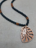 Leo the Lion Necklace Wooden Beaded Black Brown Men Women