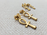 Ankhs Small Gold Tone Ankh Earrings Dangle Post Women Egyptian Jewelry