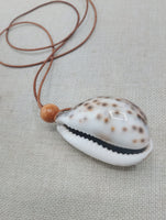 Minimalist Jewelry Cowrie Necklace Leather Cord Unisex