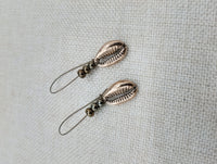 Cowrie Earrings Antique Gold Beaded Long Women Jewelry