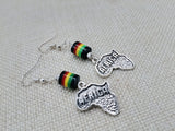 Africa Earrings Silver Women Jewelry Rasta Dangle