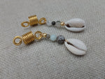 Hair Jewelry Gold Women Stone Beaded Cowrie Braids locs Twist Set of 2