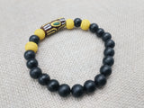 Bracelet Beaded Unisex Jewelry Size 7 Ethnic Statement Gift Ideas Yellow Black Brown