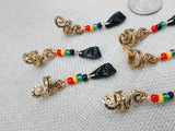 Hair Jewelry Black Power Gold Rasta Beads Locs Dreads Twist Braid Accessories Set of 6
