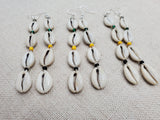 Jamaica Earrings Cowrie Beaded Yellow Green Black Beaded Women Jewelry