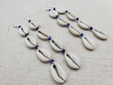 Cowrie Earring Blue Beaded Jewelry Women Handmade Boho Ethnic