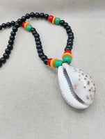 African Cowrie Shell Necklace Whole Jewelry Large Beaded Rasta Black Men