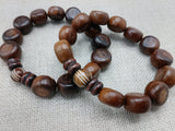 Wood Bracelet Beaded Men Jewelry Statement Wooden Stretch