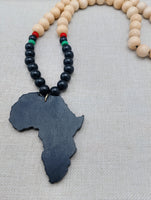 Large Africa Necklace RBG Pendant Pan African Beaded Jewelry Men Black Gift