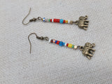 Elephant Earrings Small Beads Ethnic Women Jewelry