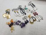 Ethnic Set of 10 Women Clip On Non Pierced Jewelry Wholesale Bulk Beaded Silver Gold