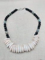 Women Cowrie Shell African Turquoise Beaded Necklace Jewelry Set Necklace Earrings Handmade Gift