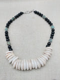 Women Cowrie Shell African Turquoise Beaded Necklace Jewelry Set Necklace Earrings Handmade Gift