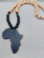 Large Africa Necklace RBG Pendant Pan African Beaded Jewelry Men Black Gift