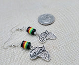 Africa Earrings Silver Women Jewelry Rasta Dangle