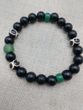 Bracelets Green Black Beaded Jewelry Ethnic Handmade Statement Gift Size 7.5 Inches