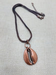 Large Cowrie Pendant Necklace Copper Jewelry Unisex Unique