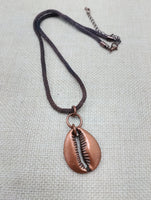 Large Cowrie Pendant Necklace Copper Jewelry Unisex Unique