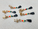 Hair Jewelry Black Power Gold Rasta Beads Locs Dreads Twist Braid Accessories Set of 6