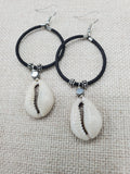 Cowrie Shell Women Jewelry Set Necklace Earrings Silver Dangle Gift Idea