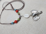 Silver Elephant Pendant Colorful Dangle Necklace Red Blue Green Cowrie Adjustable Women Jewelry