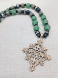 Coptic Cross Necklace Jewelry Brass Antique Gold Black Green Men