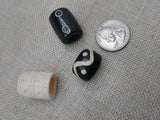 Men Large Dreadlocks Beads Hole Hair Accessories Dreads Loc Jewelry Set of 3 Bone Carved Ethnic Twist Braids