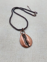 Large Cowrie Pendant Necklace Copper Jewelry Unisex Unique