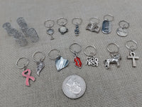 Silver Hair Jewelry Locs Dreads Accessories Set of 19 Charms Pendant Dangle