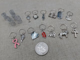 Silver Hair Jewelry Locs Dreads Accessories Set of 19 Charms Pendant Dangle