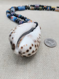 Large Cowrie Shell Necklace Whole African Krobo Beads Jewelry Men Black Blue