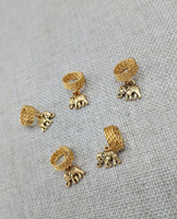 Gold Elephant Hair Locs Accessories Jewelry Braids Twist Set of 5